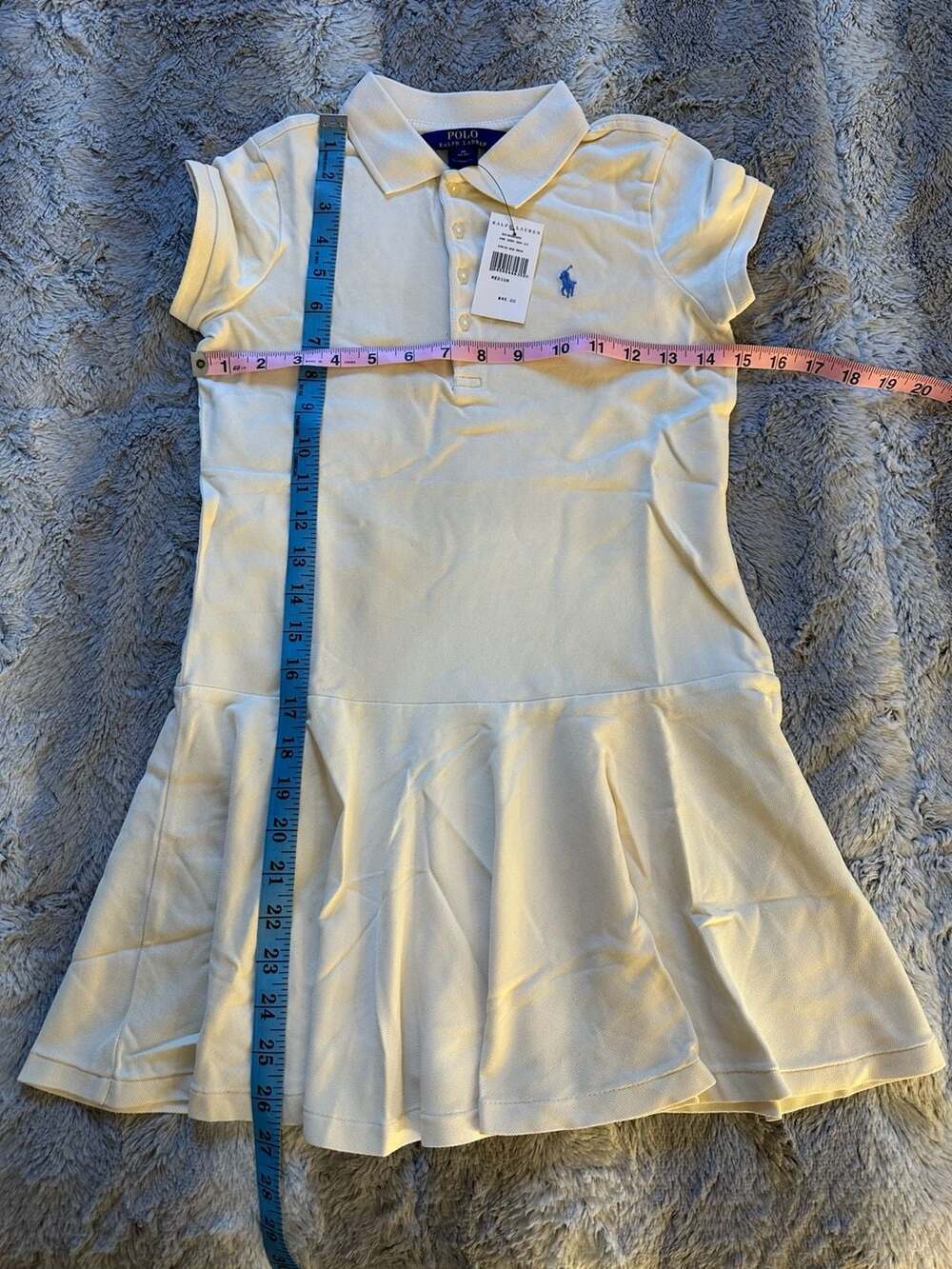 New Polo Ralph Lauren Stretch Mesh Dress Size M 8-10 White Polo Dress